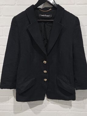 Louis Feraud Black Blazer with Gold Buttons